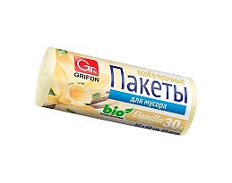 Мешки для мусора 30 л, ароматизированные, Ваниль, бежевые, в рулоне 20 шт., ПНД, 9 мкм, 560х530 мм, GRIFON Aroma, 101-020 V в Подольске