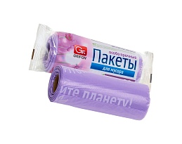 Мешки для мусора 35 л, ароматизированные, сиреневые, в рулоне 20 шт., ПНД, 12 мкм, 560х530 мм, GRIFON Полевые Цветы, 100-034 в Подольске