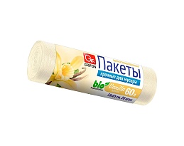 Мешки для мусора 60 л, ароматизированные, Ваниль, бежевые, в рулоне 20 шт., ПНД, 9 мкм, 650х550 мм, GRIFON Aroma, 101-023 V в Подольске