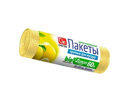 Мешки для мусора 60 л, ароматизированные, Лимон, желтые, в рулоне 20 шт., ПНД, 9 мкм, 650х550 мм, GRIFON Aroma, 101-023 Li в Подольске