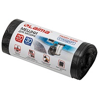 Мешки для мусора 20 л, черные, в рулоне 30 шт., ПНД, 8 мкм, 500х450 мм, LAIMA, 601376 в Подольске
