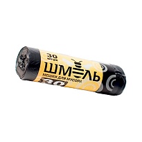 Мешки для мусора 30 л, черные, в рулоне 30 шт., ПНД, 7 мкм, 600х500 мм, ШМЕЛЬ, 4625 в Подольске