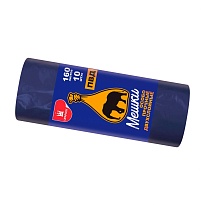 Мешки для мусора 160 л, синие, рулон 10 шт., ПВД, 35 мкм, 1100х900 мм, Уфа Пак, МВ1755 (МВ 160-10ср) в Подольске