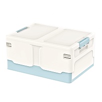 Ящик пластиковый складной белый, дно голубое, 480х360х240 мм в Подольске Ящик пластиковый складной белый, дно голубое, 480х360х240 мм в Подольске