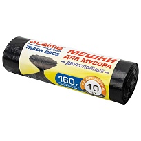 Мешки для мусора 160 л, черные, в рулоне 10 шт., ПВД, 30 мкм, 1200х900 мм, LAIMA ULTRA, 607694 в Подольске