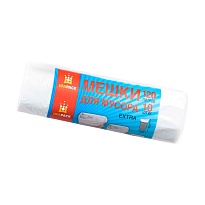 Мешки для мусора 120 л, белые, рулон 10 шт., ПНД, 12 мкм, 1100х690 мм, Эконом, МЭ2622 (МНЭ 120-10б) в Подольске