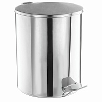 Ведро для мусора с педалью, усиленное, ТИТАН, 7 л, кольцо под мешок, нержавеющая сталь, хром в Подольске