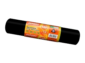 Мешки для мусора 180 л, ароматизированные, черные, в рулоне 10 шт., ПВД, 80 мкм, 1100х930 мм, EXPORT, exp18010142 в Подольске