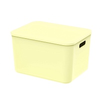 Ящик пластиковый вкладываемый светло-желтый 410х305х245 мм в Подольске Ящик пластиковый вкладываемый светло-желтый 410х305х245 мм в Подольске