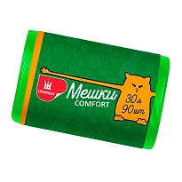 Мешки для мусора 30 л, зеленые, в рулоне 90 шт., ПНД, 6 мкм, 560х480 мм, Comfort, М4268 в Подольске