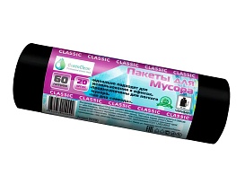 Мешки для мусора 60 л, черные, в рулоне 20 шт., ПНД, 7 мкм, 700х600 мм, MIRPACK Classik, 602050 в Подольске