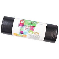Мешки для мусора 220 л, черные, в рулоне 10 шт., ПВД, 29 мкм, 1100х830 мм, Концепция Быта ЭкоДом, 604924 в Подольске