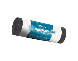 Мешки для мусора 120 л, черные, в рулоне 10 шт., ПНД, 14 мкм, 1100х700 мм, SIBIRSKAYA, 101-008 S в Подольске