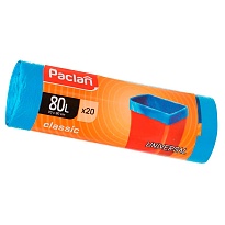Мешки для мусора 80 л, синие, в рулоне 20 шт., ПНД, 12 мкм, 900х700 мм, PACLAN Classic, 606335 в Подольске