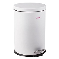 Ведро-контейнер для мусора (урна) с педалью LAIMA Classic, 12 л, белое, глянцевое, металл, со съемным внутренним ведром в Подольске