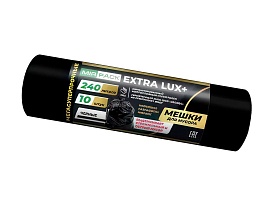 Мешки для мусора 240 л, черные, в рулоне 10 шт., ПВД 60 мкм, 1300х930 мм, EXTRA LUX+, 24010115 в Подольске